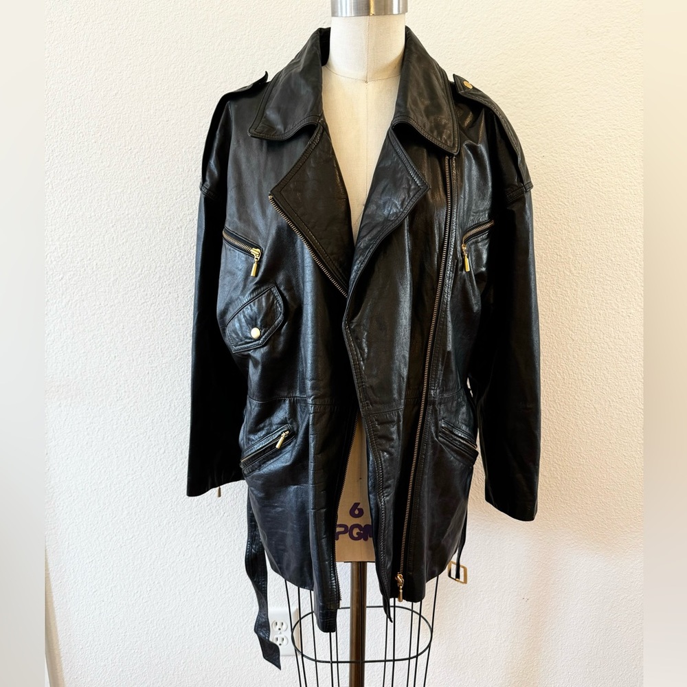 Vintage, Danier Oversized Moto Leather Jacket